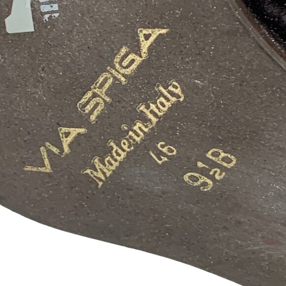 VIA SPIGA Neiman Marcus Brown Textile Leather Block‎ Heel Pumps - Picture 5 of 11